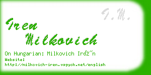iren milkovich business card